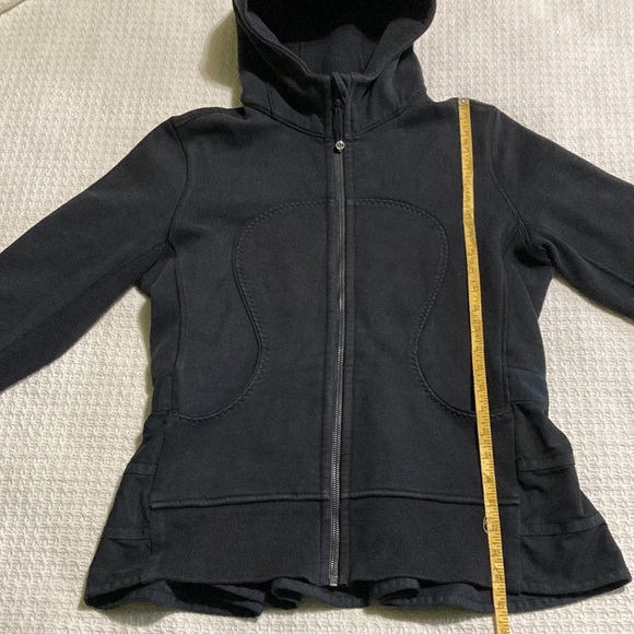 Lululemon Special Edition Hiver 2013 Ruffled Up Black Scuba Zip Hoodie Size 10 - Picture 14 of 16